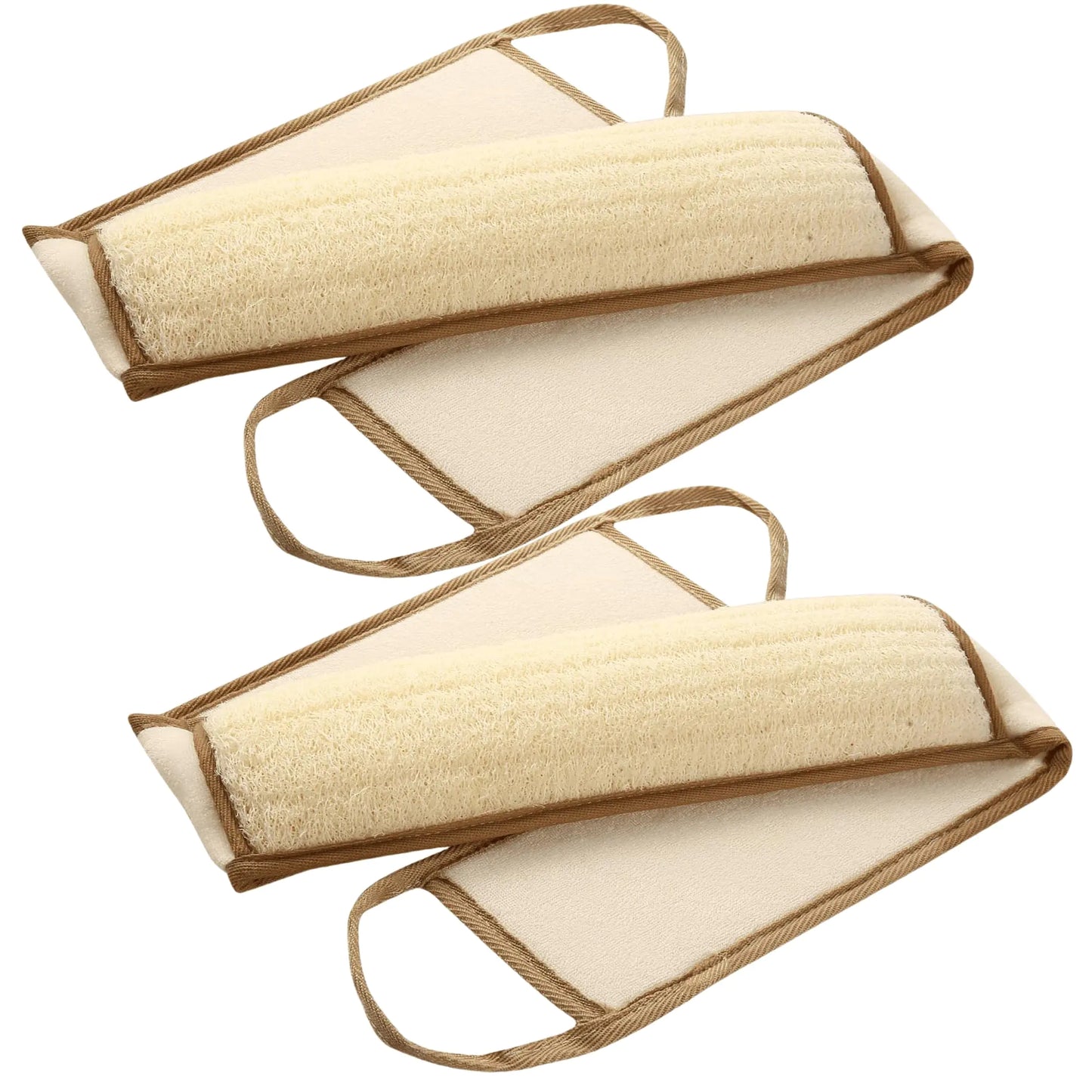 Exfoliating Natural Loofah Sponge Back Scrubber for Shower Exfoliating Sponge for Shower Bath Shower Scrubber for Men and Women Luffa Scrubber to Clean Your Back Deeply Relax Your Body (2 Pack)